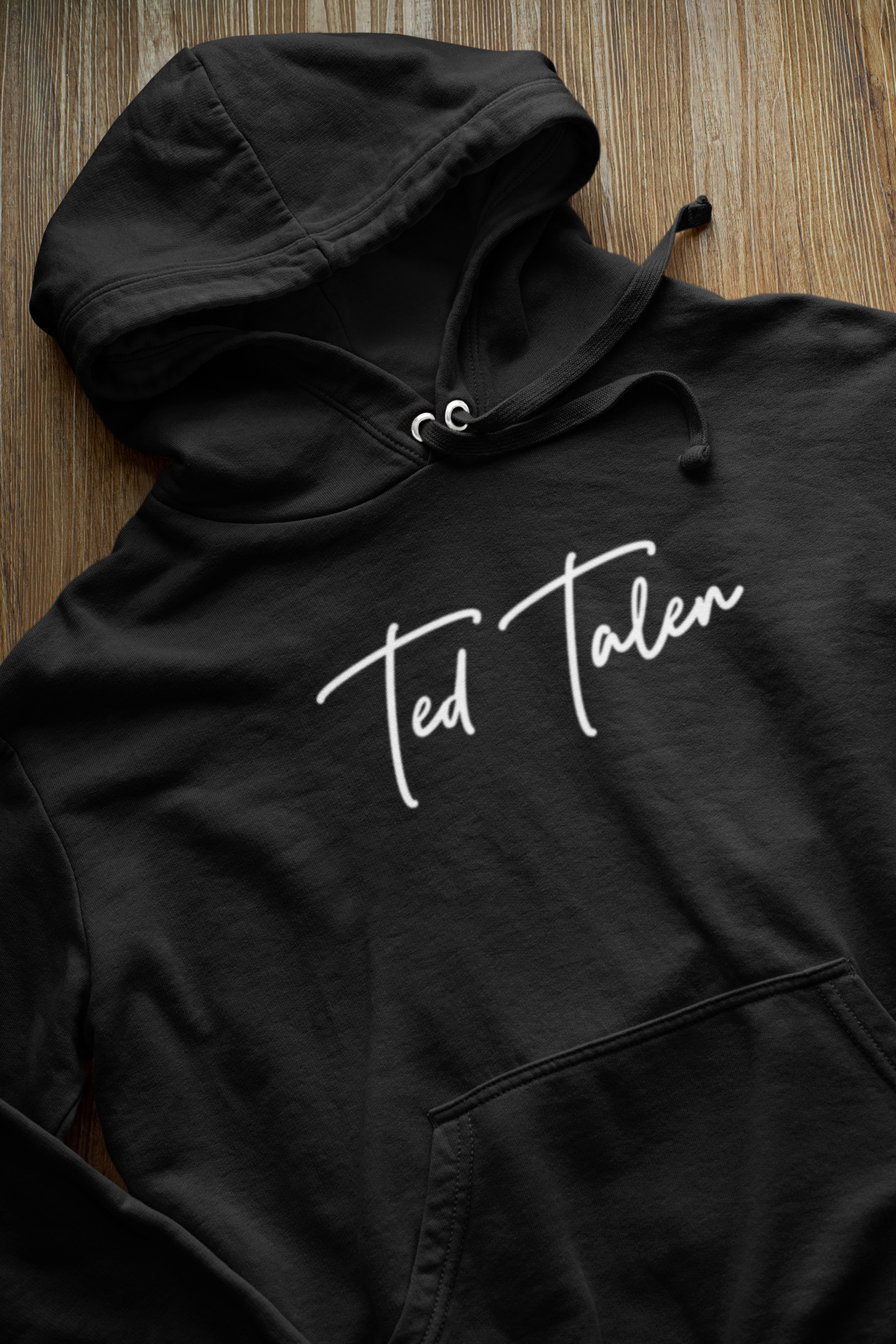 Ted Talen Script Logo Hoodie - Black/White